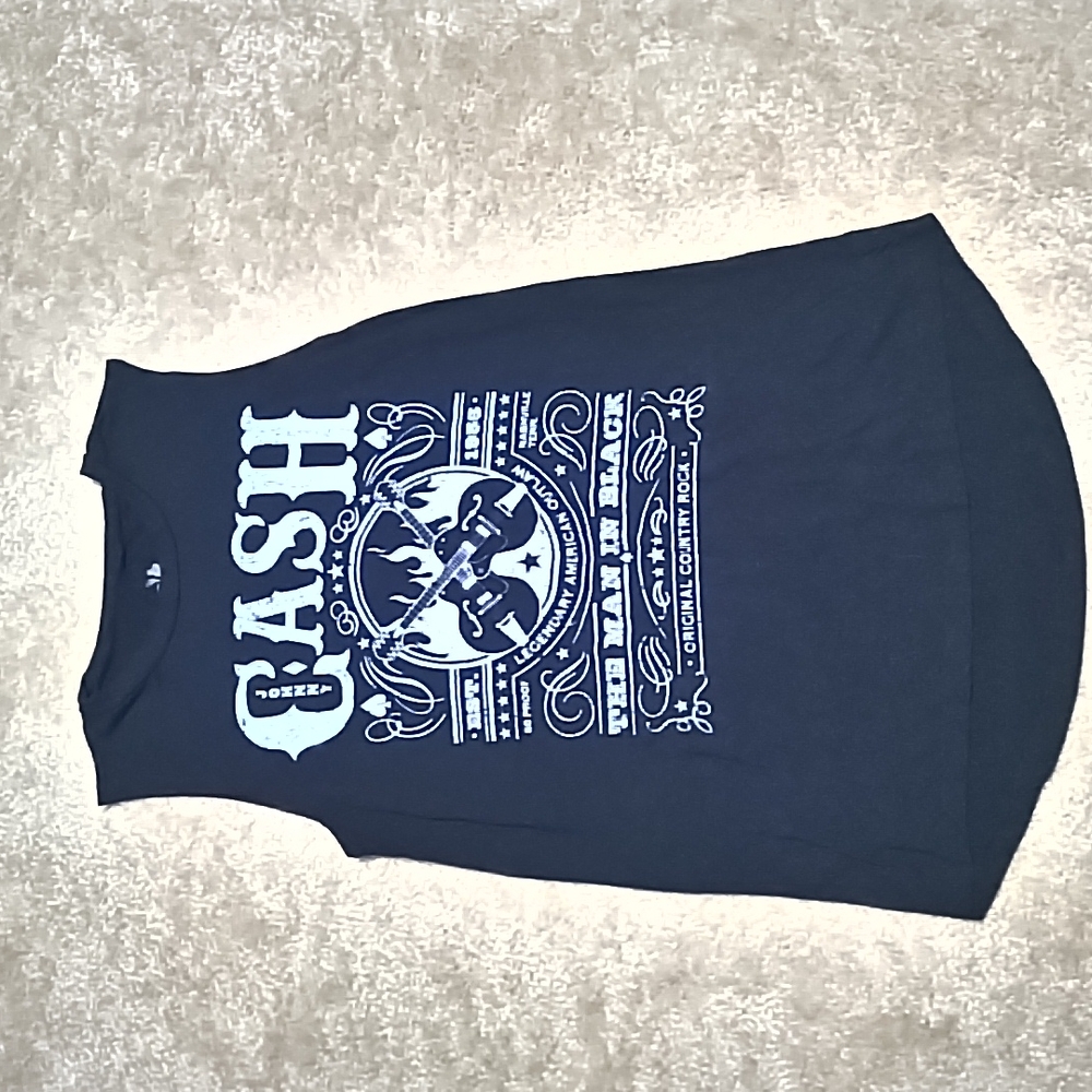 Zion Rootswear sleeveless Johnny Cash top, size S